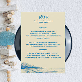Coastal Granddaughter Wedding Menu With Guest Name