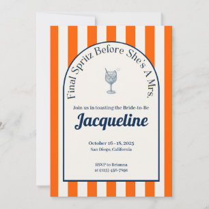Coastal Spritz Bachelorette Itinerario, Invitación