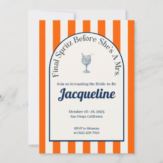 Coastal Spritz Bachelorette Itinerario, Invitación