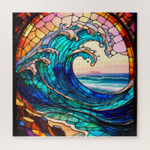 Coastal Stained Glass Jigsaw Puzzle