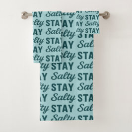 Coastal Teal Blue Stay Salty Graphic Beach Decor