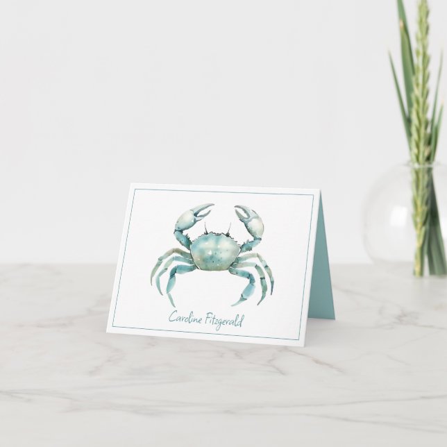Coastal Watercolor Crab Personalized (Anverso)