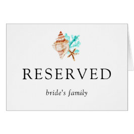 Coastal Wedding Seashells Reserved Bride's Family