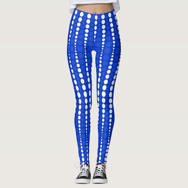 Cobalt Blue and White Polka Dot Leggings (Anverso)