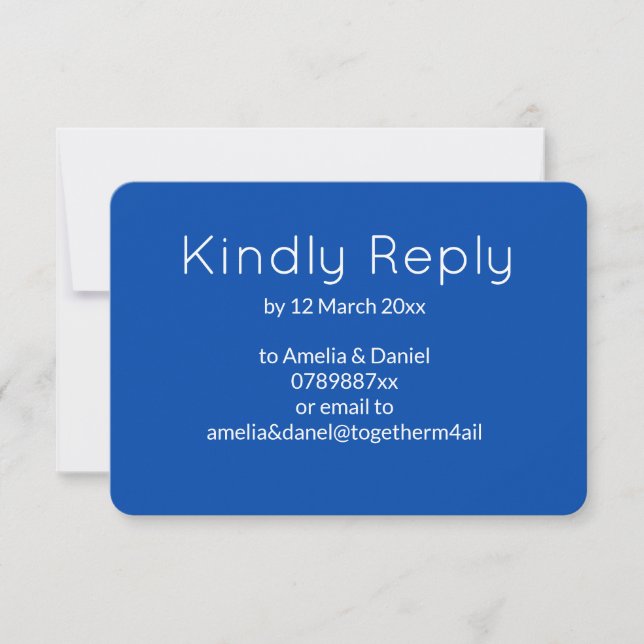 Cobalto Azul Minimalista RSVP (Anverso)
