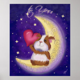 Cobayo con corazón póster