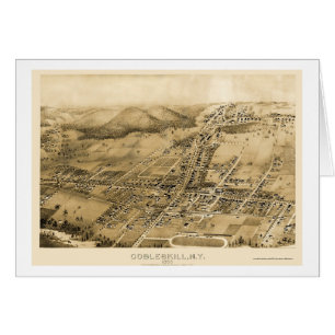Cobbleskill, mapa panorámico de NY - 1883