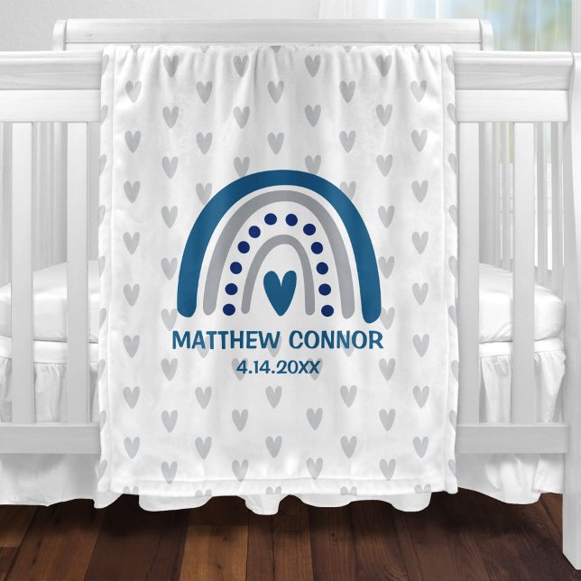 Cobija Personalizada Niño Arcoíris y Corazones (Subido por el creador)