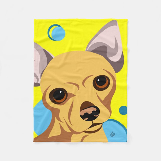 Cobijas para niños con perro Chihuahua (Anverso)