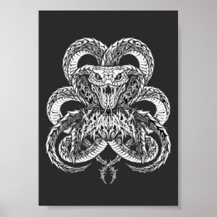 Cobra Art Déco de plata Gráfico de arte de línea