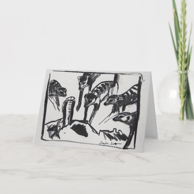 Cobra que atesta de Meerkats - tarjeta del arte (Anverso)