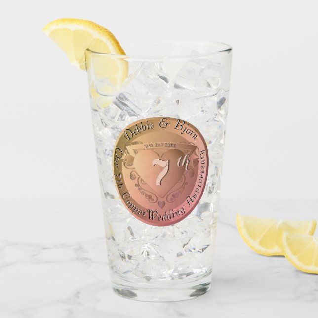 Cobre del 7/22 Aniversario del Boda (Anverso (hielo))