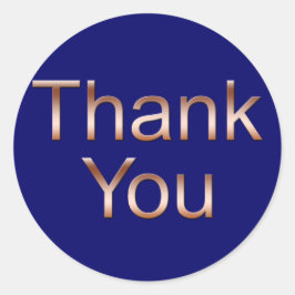 Cobre en azul oscuro Gracias Pegatinas