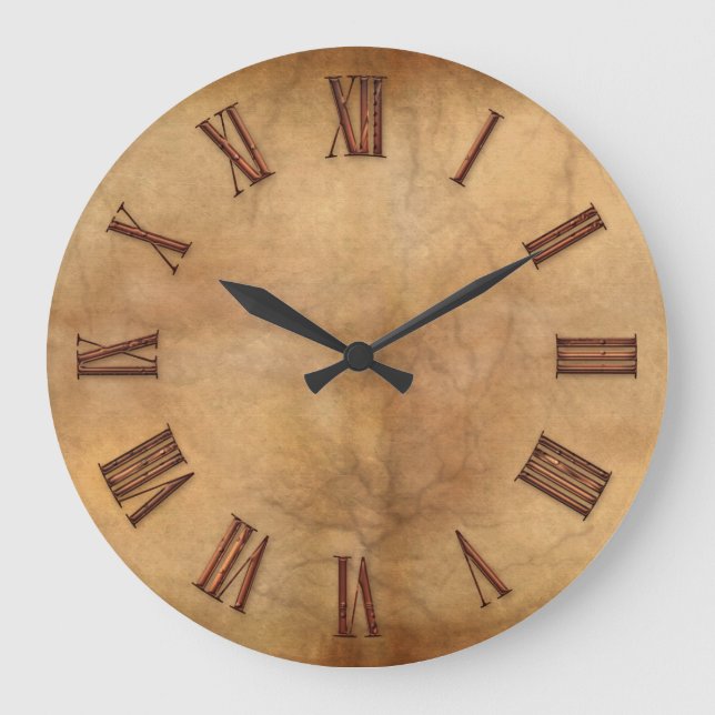 Cobre en reloj de arte moderno de efecto pergamino (Anverso)