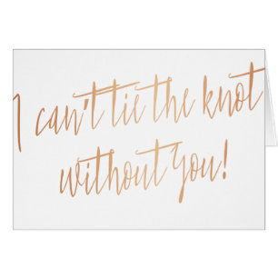 Cobre moderno "no puedo atar el nudo sin usted "