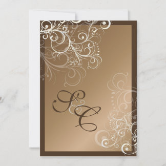 Cobre + remolinos de perla Invitaciones de Boda