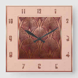 Cobre y reloj de pared acrílico rosado apagado