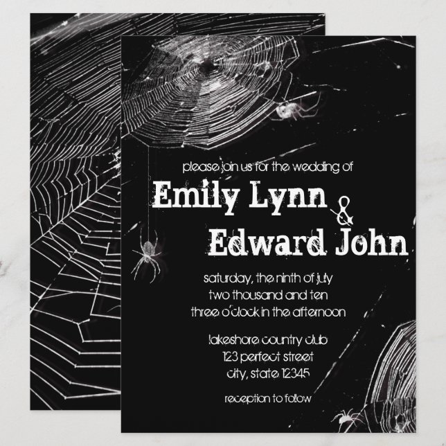 Cobwebs y la invitación a la boda de las arañas bl (Anverso / Reverso)