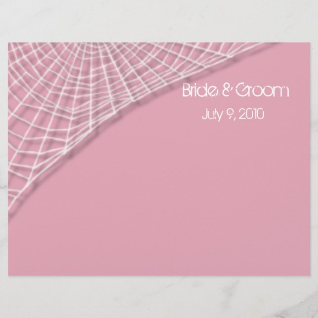 Cobwebs y Spiders Blancos Programa de Bodas Dobles (Anverso)