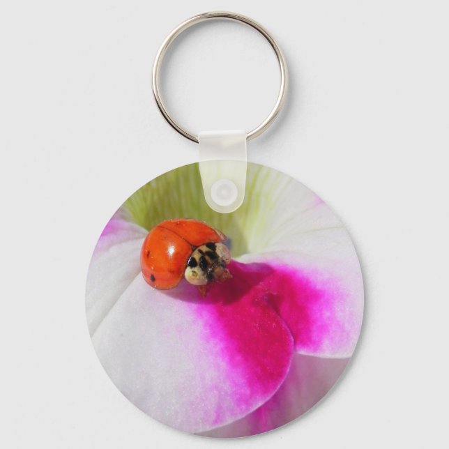 Coccinella en llavero de petunia (Anverso)