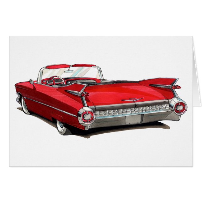 Coche 1959 del rojo de Cadillac (Anverso (Horizontal))