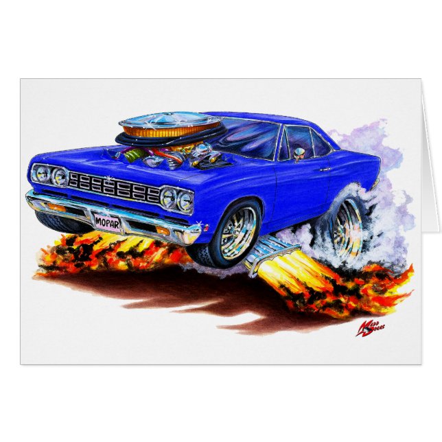 Coche 1968-69 del azul del Roadrunner (Anverso (Horizontal))