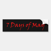 7 días de pueden pegatina para el parachoques roja