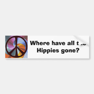 Coche ¿Adónde todos los hippies han ido? pegatina para
