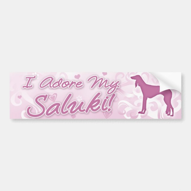 Coche Adoro a mi pegatina para el parachoques de Saluki (Frente)