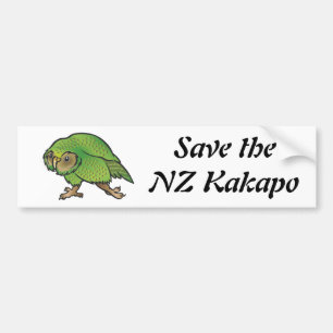 Coche Ahorre el Kakapo de NZ - pegatina para el