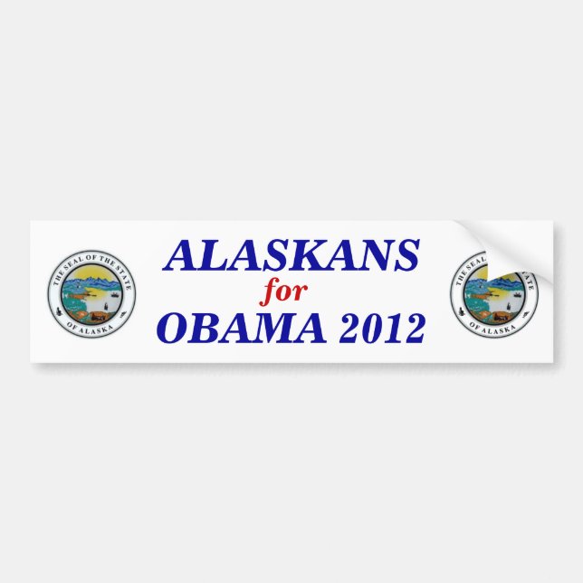 Coche Alaska para el pegatina 2012 de Obama (Frente)