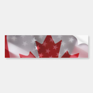 Coche Americano y canadiense señala a la pegatina para