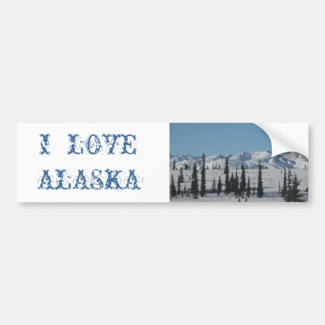 Coche AMO a la pegatina para el parachoques de ALASKA (Frente)