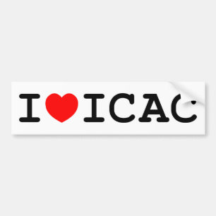 Coche Amo a la pegatina para el parachoques de ICAC