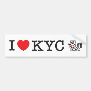 Coche Amo a la pegatina para el parachoques de KYC