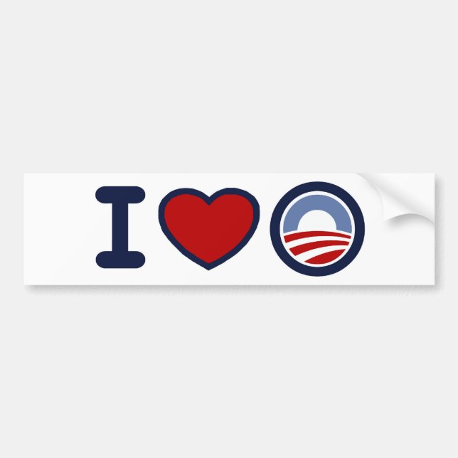 Coche Amo a la pegatina para el parachoques de Obama (Frente)