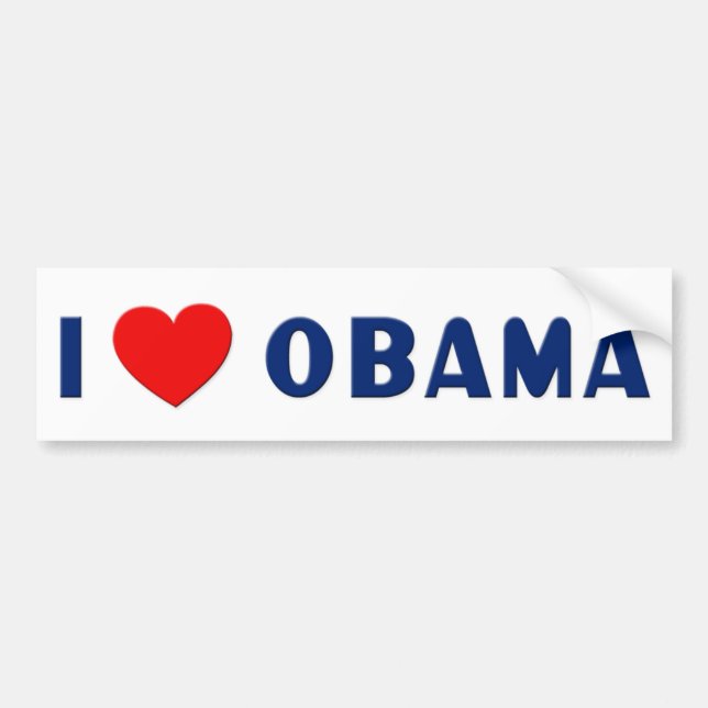 Coche Amo a la pegatina para el parachoques de Obama (Frente)
