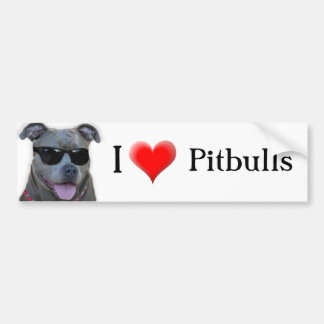 Coche Amo a la pegatina para el parachoques de Pitbulls