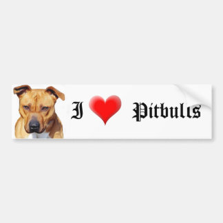 Coche Amo a la pegatina para el parachoques de Pitbulls