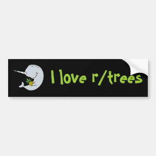 Coche Amo a la pegatina para el parachoques de r/trees