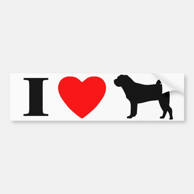 Coche Amo a la pegatina para el parachoques de Shar Peis (Frente)