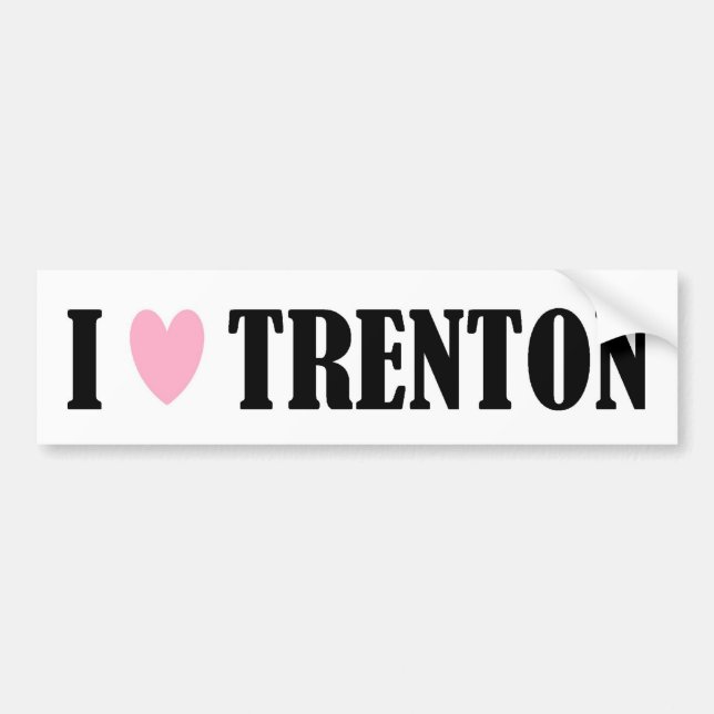 Coche Amo a la pegatina para el parachoques de Trenton (Frente)