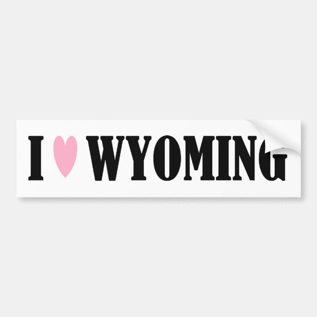 COCHE AMO A LA PEGATINA PARA EL PARACHOQUES DE WYOMING (Frente)