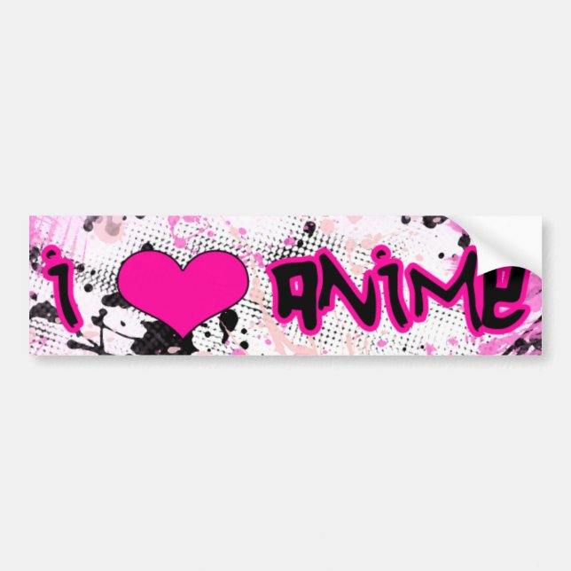 Coche Amo a la pegatina para el parachoques del animado (Frente)