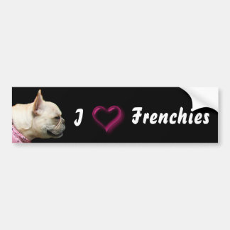 Coche Amo a la pegatina para el parachoques del bulldog