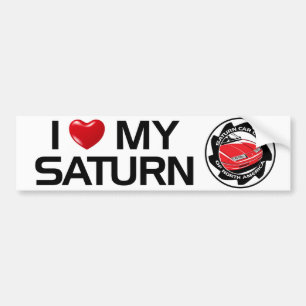 Coche Amo a mi pegatina para el parachoques de Saturn