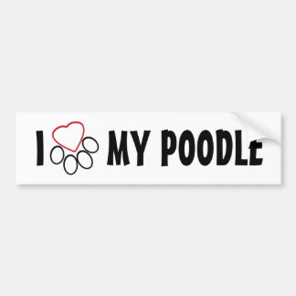 Coche Amo a mi pegatina para el parachoques del perro