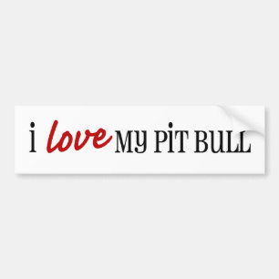 Coche Amo a mi pegatina para el parachoques del pitbull