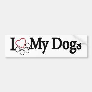 Coche Amo mi negro de los perros en la pegatina para el