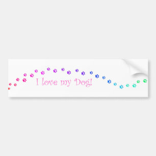 Coche ¡Amo mi perro! Pegatina para el parachoques